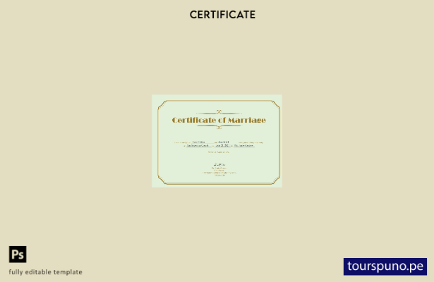 Plantilla de certificado de matrimonio de EE. UU. lista para imprimir en formato